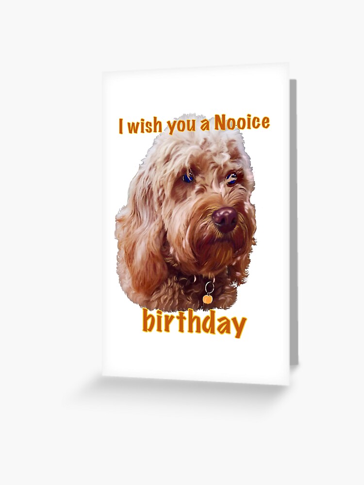 Carte De Vœux Salutations De Joyeux Anniversaire Je Vous Souhaite Un Anniversaire Nooice Chien Chiot Cavapoo Caniche Cavalier King Charles Spaniel Amour Chiot Par Artonmytee Redbubble