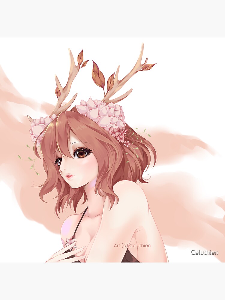 anime girl with deer horns