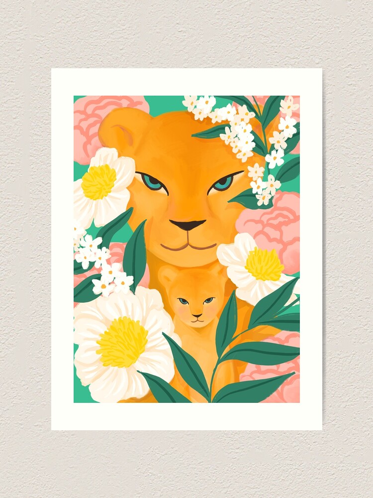 Alternate view of Mother Lion and Cub I Art Print