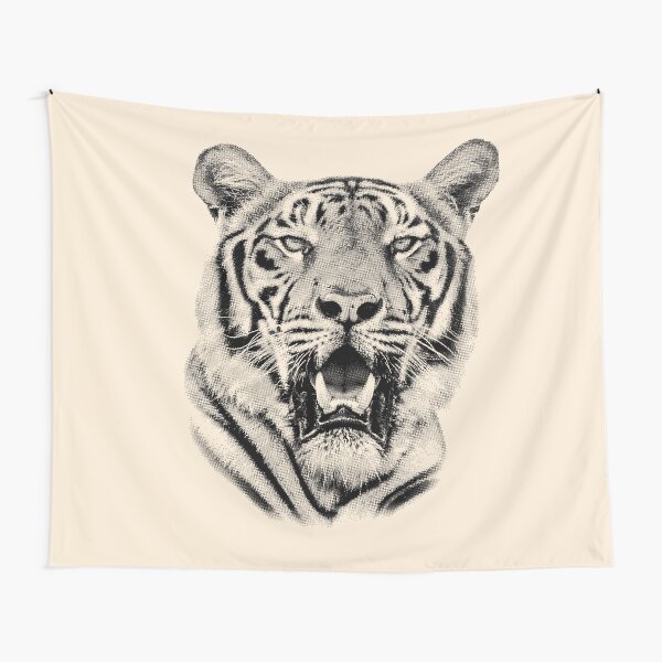 Tiger Portrait of Majestic Male Bengal Tiger Tapestry