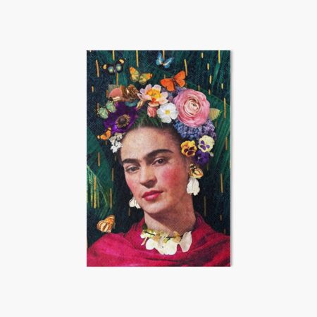 Retrato floral de Frida Kahlo Lámina rígida