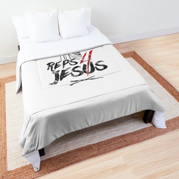 Reps For Jesus Funny Workout Jesus Gym Comforter