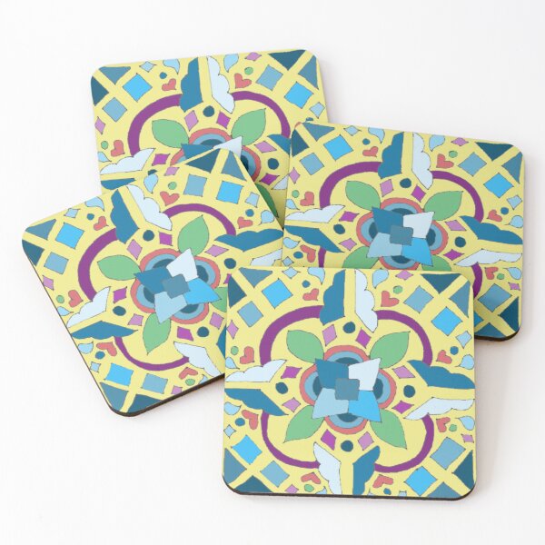 Item preview, Lala Cloud Tile Doodle Yellow designed and sold by LalaDoodleBug.