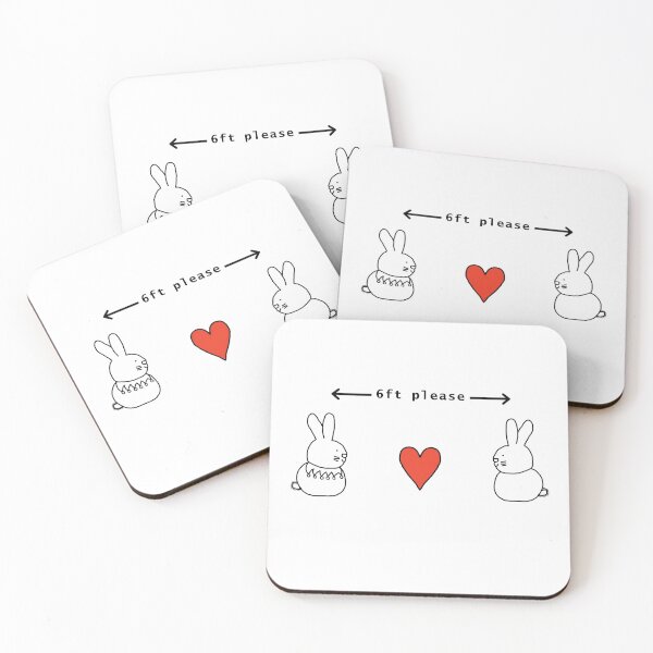 Item preview, Bunny Rabbits say Keep Your Distance For Now designed and sold by ellenhenry.