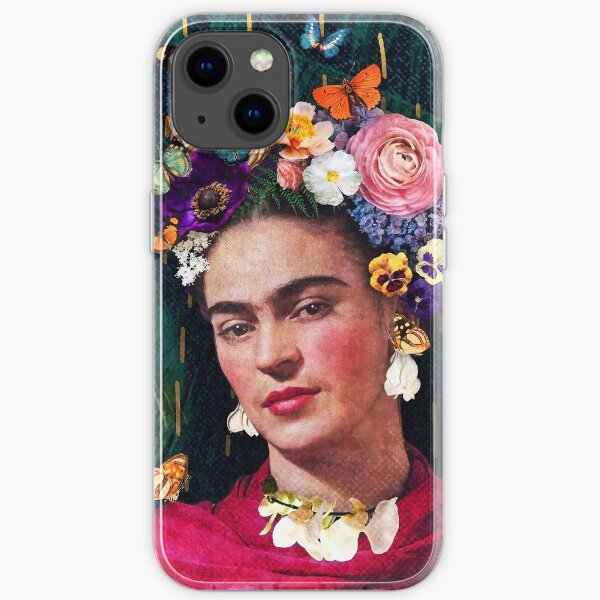 Portrait floral de Frida Kahlo Coque souple iPhone