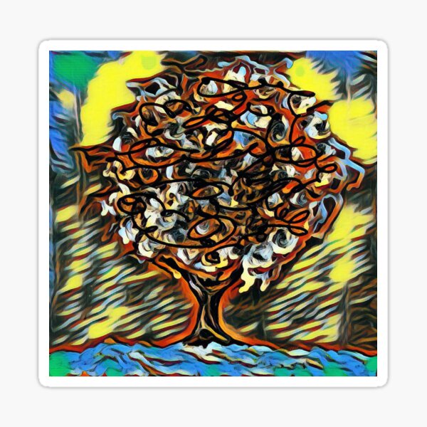 Tree Art 7 designed and created by (c) Janet Watson Art Sticker