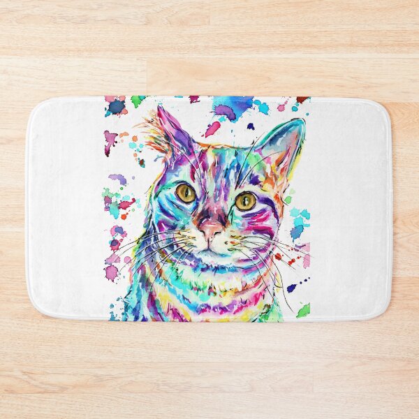 Artikelvorschau, Bunte Aquarell-Tabby-Katze entworfen und verkauft von SaltySerenity.