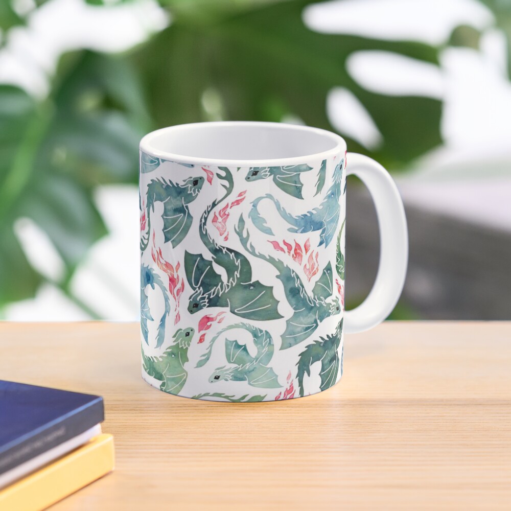 Dragon fire blue & green Mug