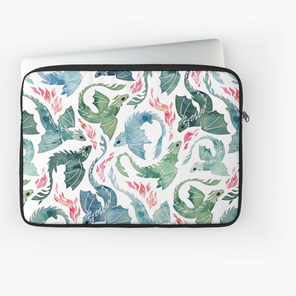 Dragon fire blue & green Laptop Sleeve