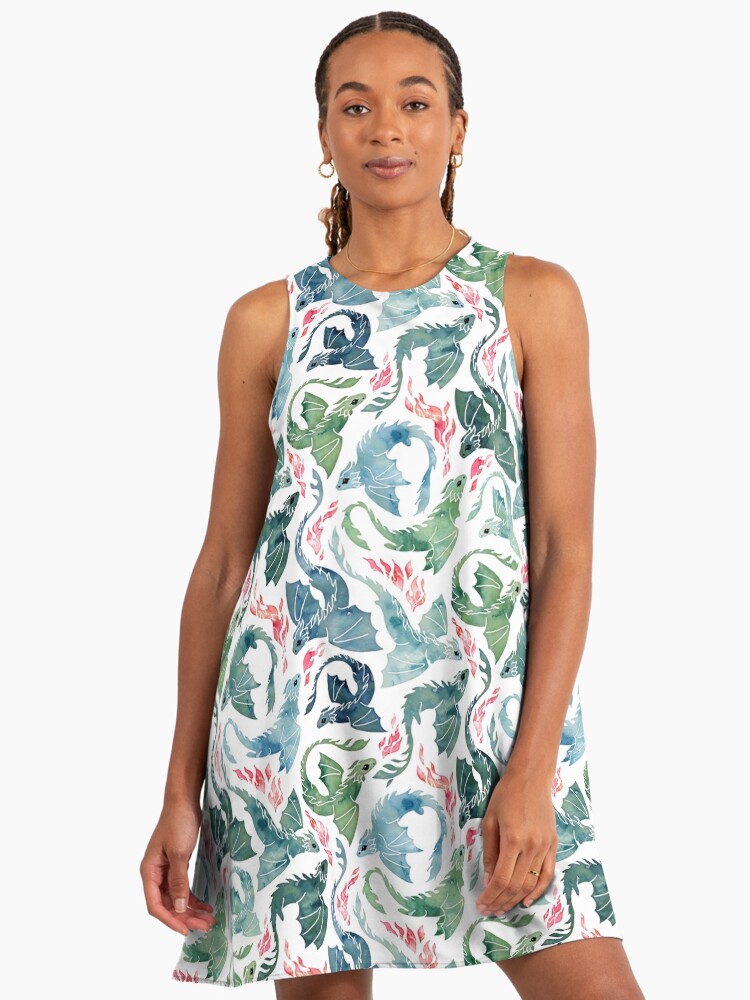 blue dragon print dress Mirabella Dress in Satin Dragon Print – Natalia Petruch