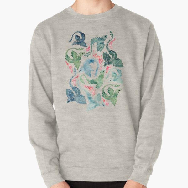 Dragon fire blue & green Pullover Sweatshirt