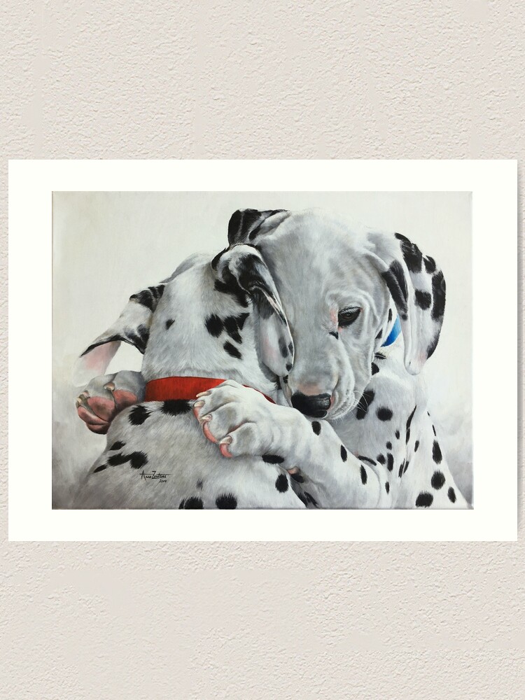 Alternate view of Dalmatian pups - Forever Friends. Art Print