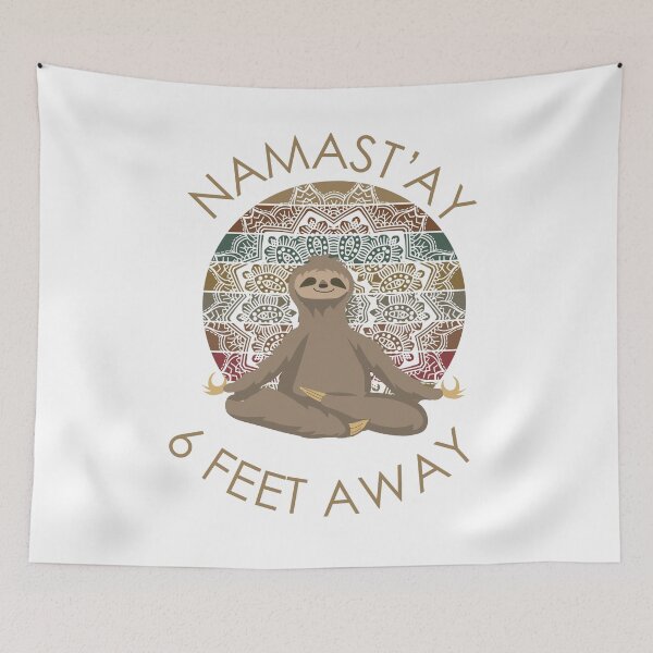 Item preview, Namaste 6 feet away - Sloth designed and sold by ToffDesigns.