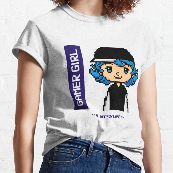 8-Bit Gamer Girl for Life Camiseta clásica