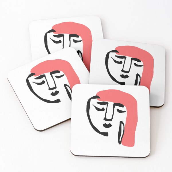 Item preview, Red Abstract Face Hoop Earring designed and sold by isobelcough.