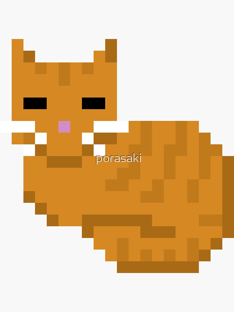 cat - pixel art Sticker for Sale by MoDsama  Pixel art, Pixel art  templates, Easy pixel art