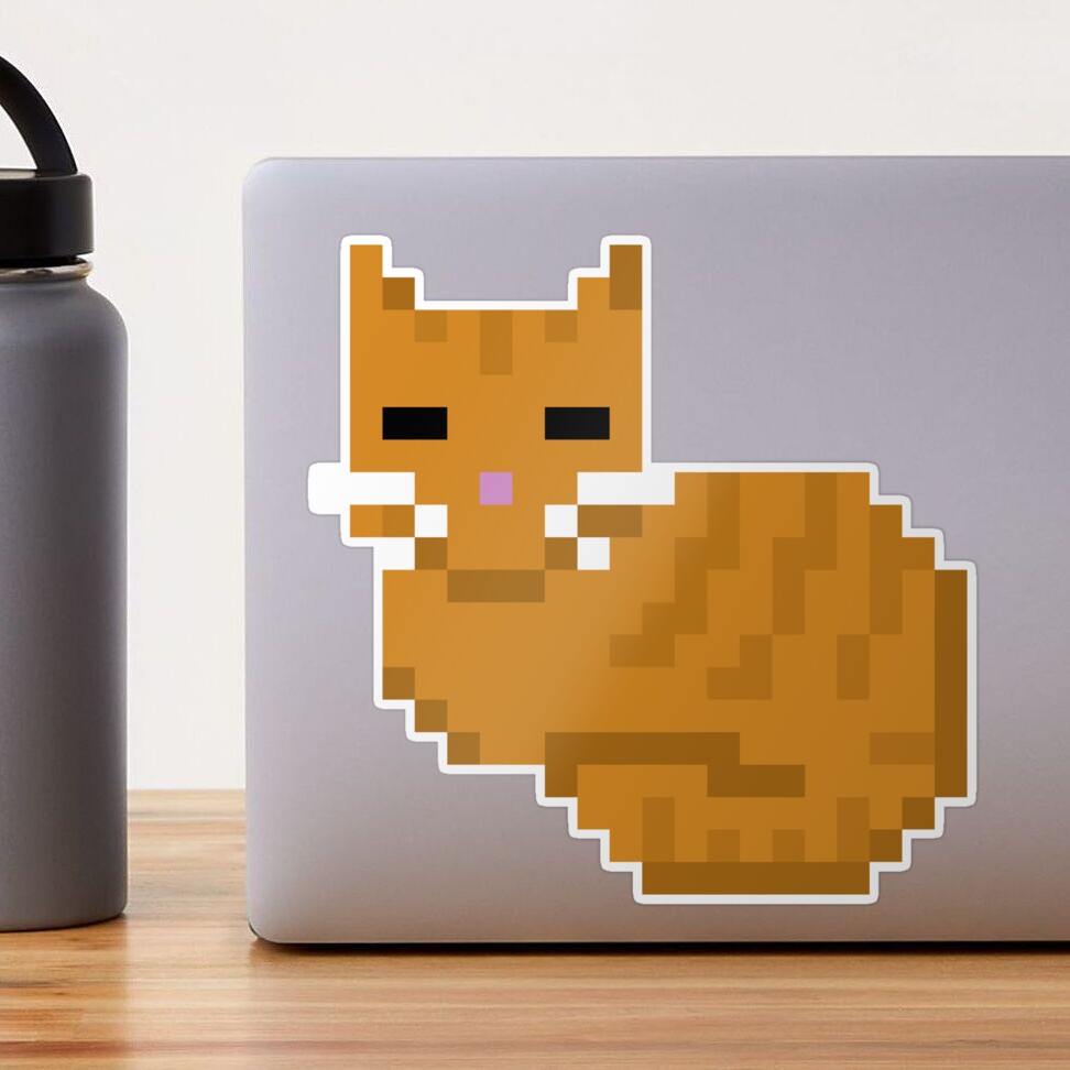 Pixilart - Orange Pixel Cat by Tygur8v