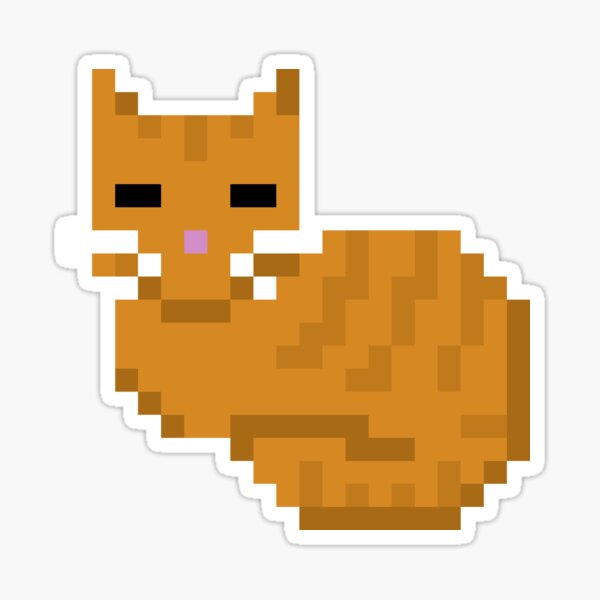 Pixel Cat Orange Tabby Sticker For Sale By Porasaki Redbubble 6592