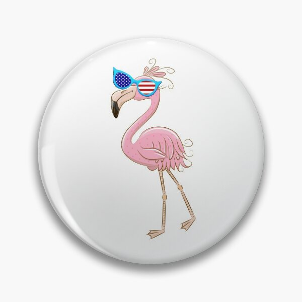 Item preview, Pink Flamingo In Sunglasses With American Flag Funny Flamingo Bird Drawing Patriotic Graphic  designed and sold by FunnySunny T-Shirts.