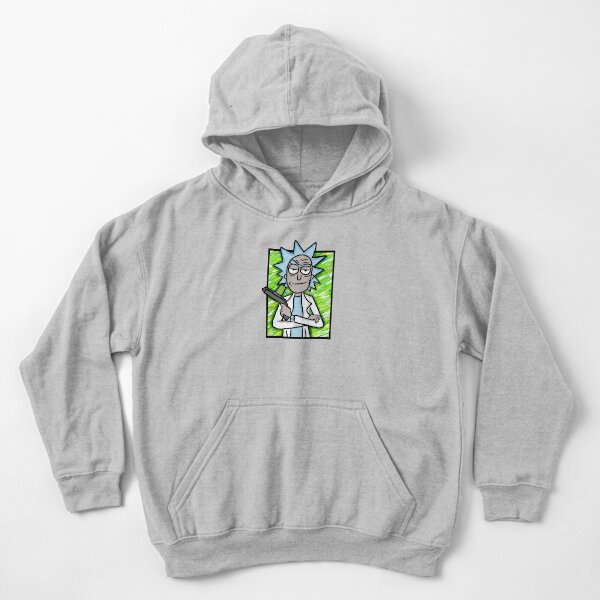 Rick Sanchez with Portal Gun - Rick and Morty Kids Pullover Hoodie