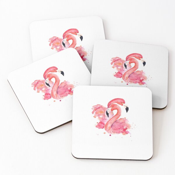 Item preview, Awesome Pink Flamingo Watercolor Painting of Loving Couple Tropical Bird Flamingos designed and sold by FunnySunny T-Shirts.