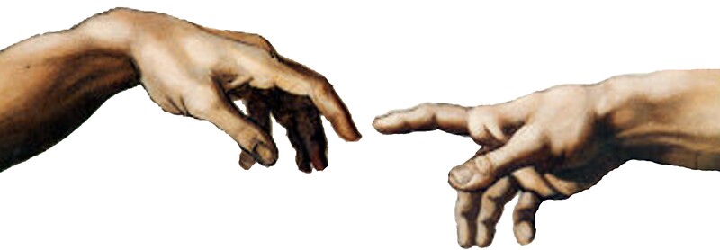 "Creation Of Adam Hands" Stickers by eclecticmess | Redbubble