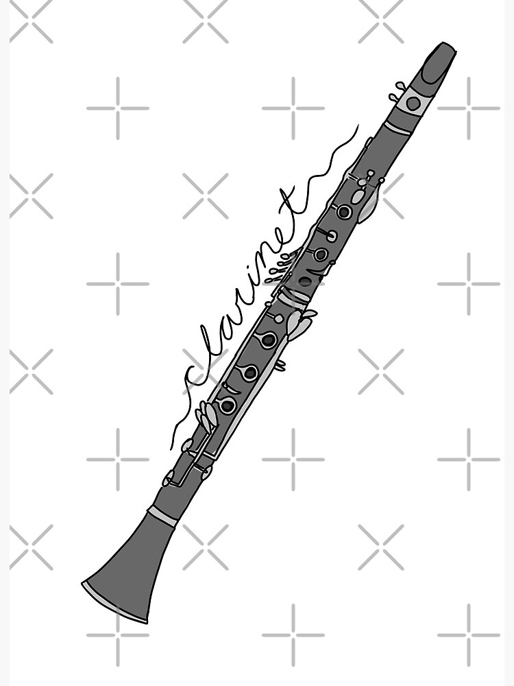Clarinet pen drawing illustration_vertical - Stock Illustration [89023663]  - PIXTA