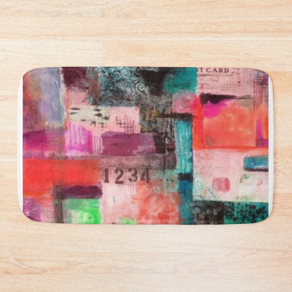 Item preview, Looking for my Postcard, Original abstract art, Mixed media collage painting, Graphic Design Art designed and sold by dianecita.
