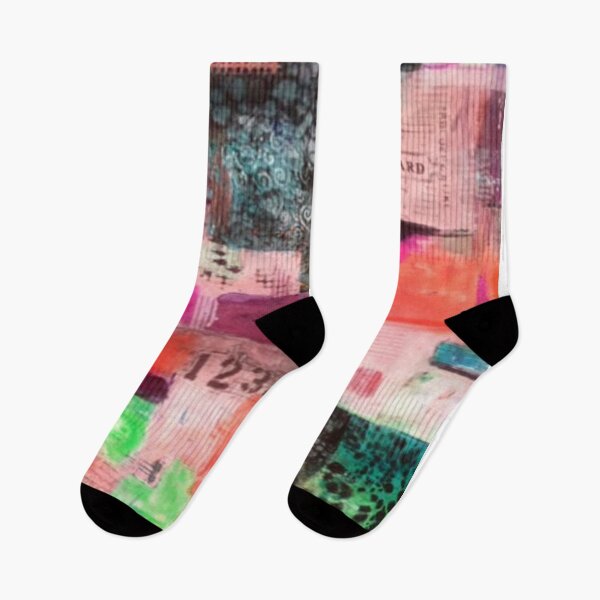 Item preview, Looking for my Postcard, Original abstract art, Mixed media collage painting, Graphic Design Art designed and sold by dianecita.