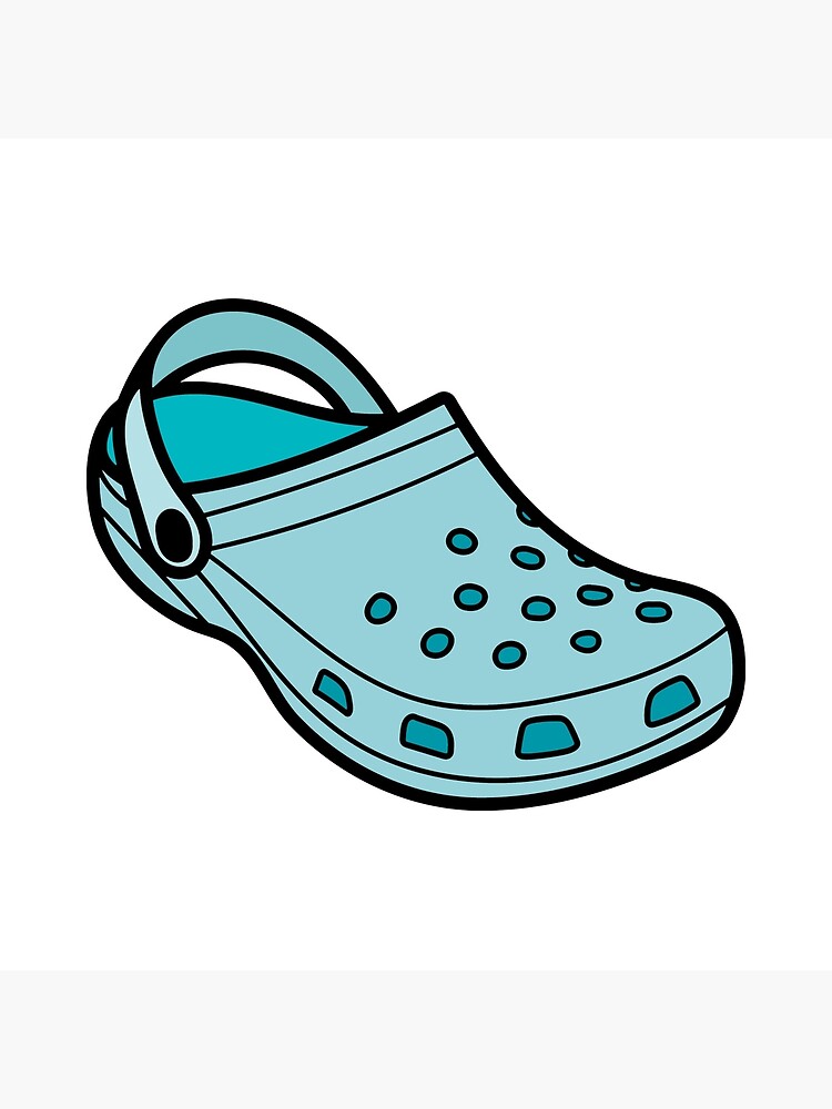 Blue Croc Shoe Illustration Art Board Print