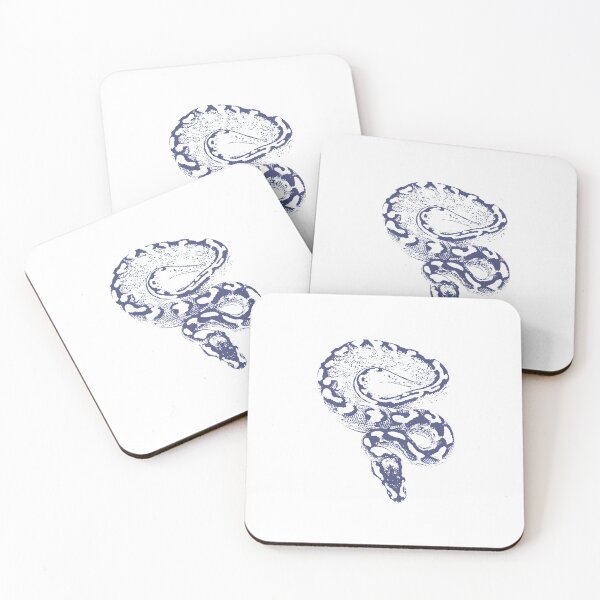 Item preview, Ball Python Stamped Ink Painted Snake Silhouette Blue designed and sold by bahlpythons.