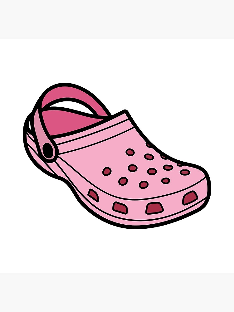 Pink Croc Shoe Illustration\