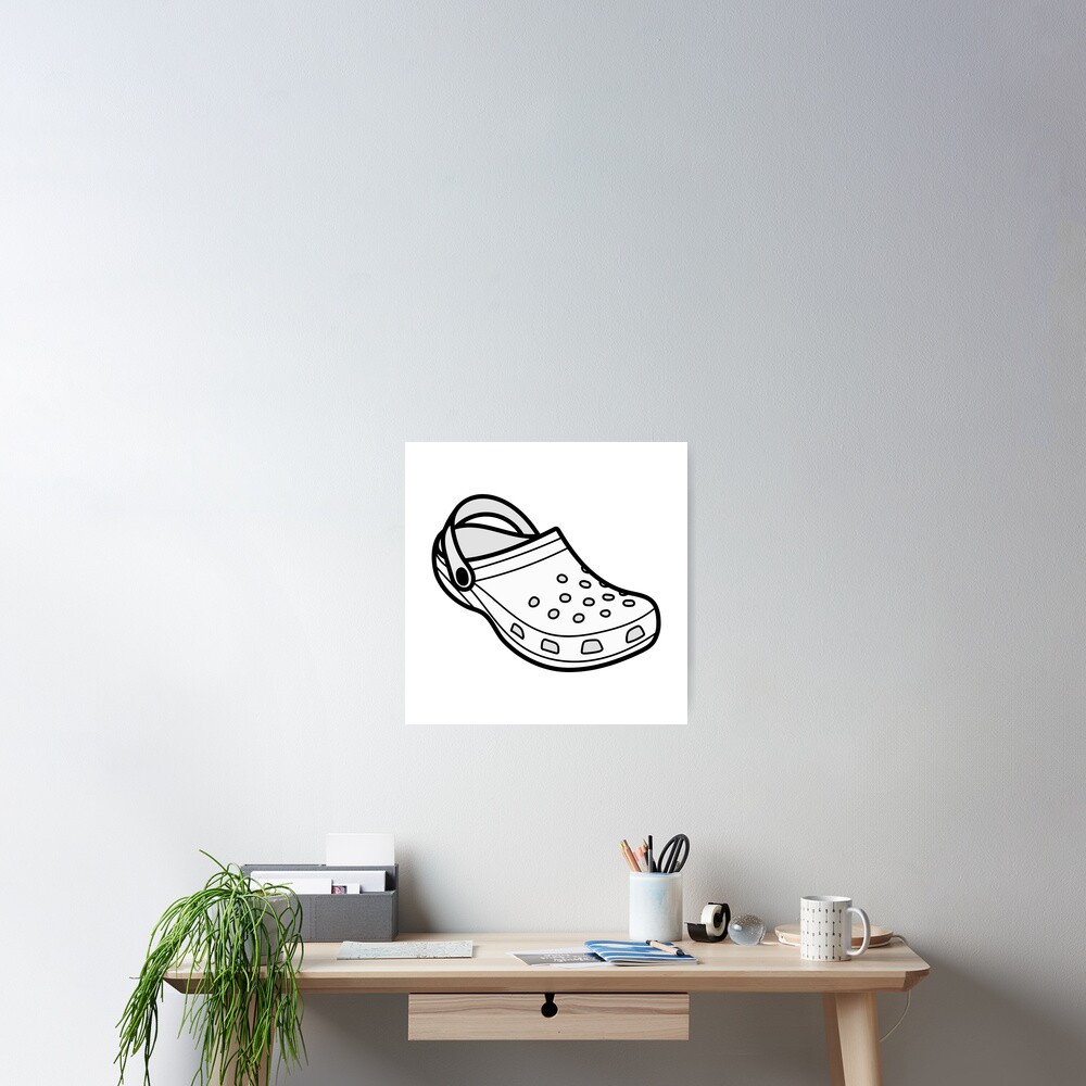 “White Croc Shoe Illustration” Poster for Sale by cobyc10916 | Redbubble