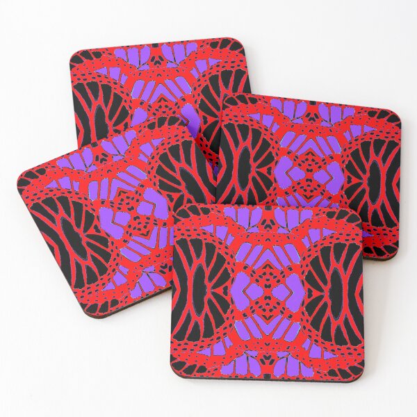 Item preview, DECORATIVE RED, BLACK & PURPLE GEOMETRIC ABSTRACT designed and sold by sharlesart.
