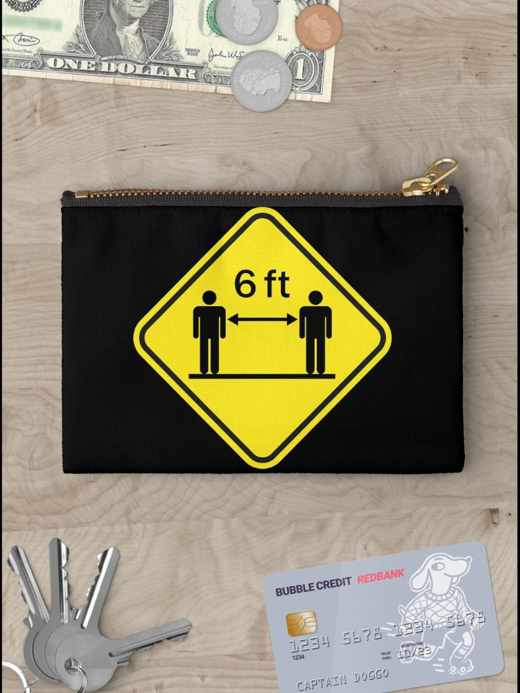 Thumbnail 3 of 4, Zipper Pouch, Social Distancing Sign designed and sold by CCCDesign.