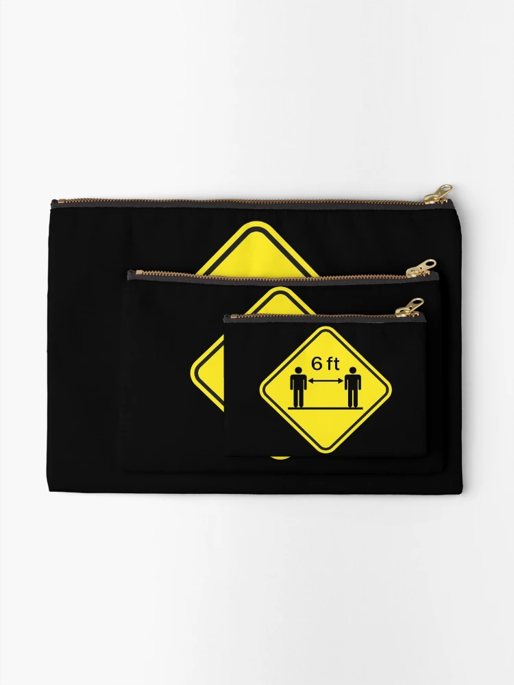 Thumbnail 2 of 4, Zipper Pouch, Social Distancing Sign designed and sold by CCCDesign.