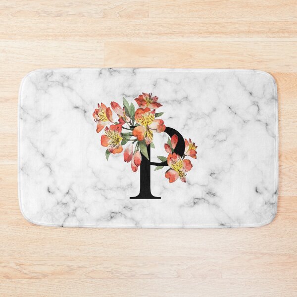 Item preview, Initial Letter 'P' Peruvian Lily Flower Monogram Typography designed and sold by anandaung.