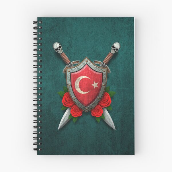 Item preview, Turkish Flag on a Worn Shield and Crossed Swords designed and sold by JeffBartels.