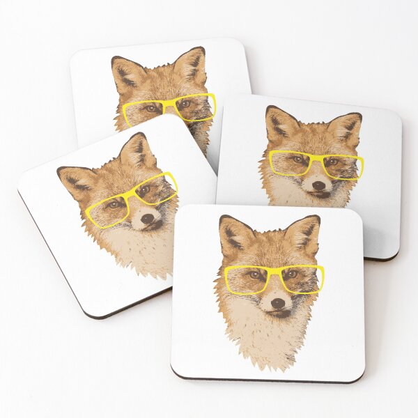 Item preview, Hipster fox with yellow glasses designed and sold by ClumsyCat.