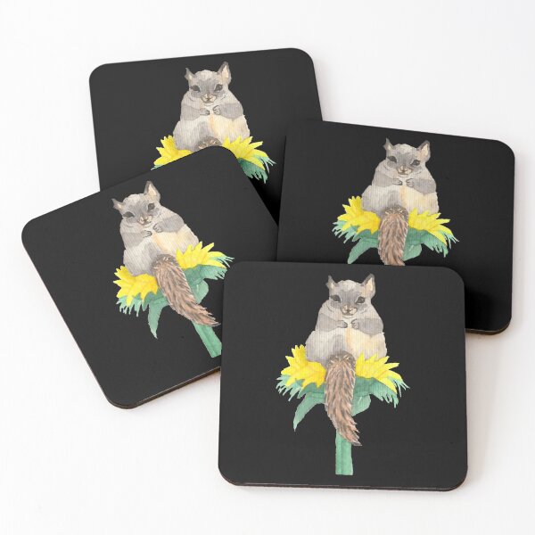 Item preview, Sweet squirrel on a sunflower, black designed and sold by Sonderblume.