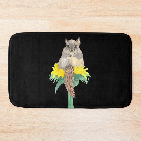 Item preview, Sweet squirrel on a sunflower, black designed and sold by Sonderblume.