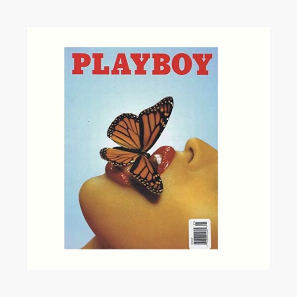 Vintage Blue Playboy Poster Art Print