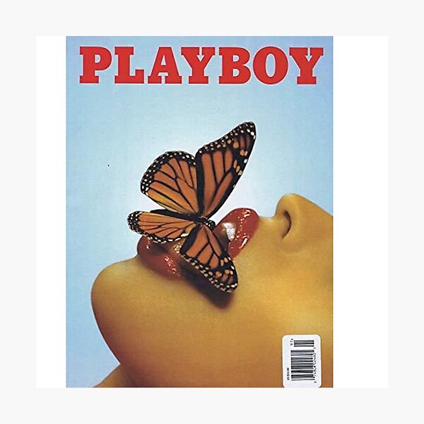 Vintage Blue Playboy Poster Photographic Print