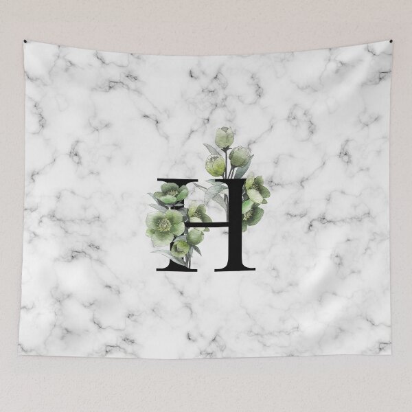 Item preview, Initial Letter 'H' Helleborus Flower Monogram Typography designed and sold by anandaung.