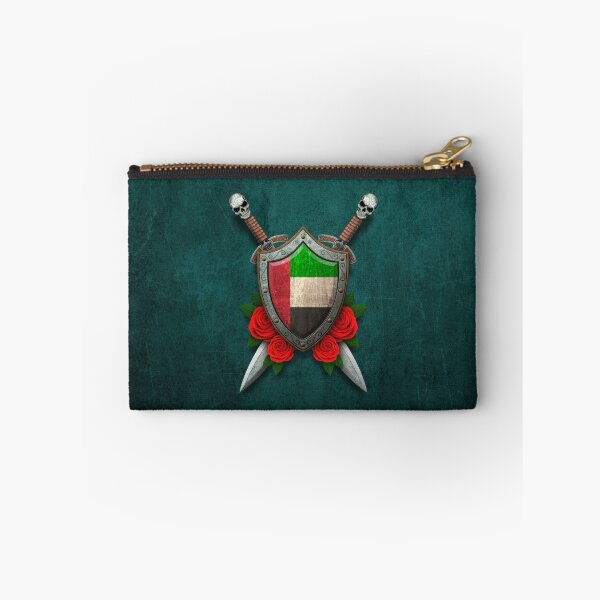 Item preview, UAE Flag on a Worn Shield and Crossed Swords designed and sold by JeffBartels.