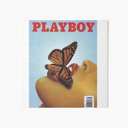 Vintage Blue Playboy Poster Art Board Print