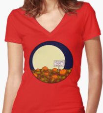 Welcome Great Pumpkin! Women's Fitted V-Neck T-Shirt