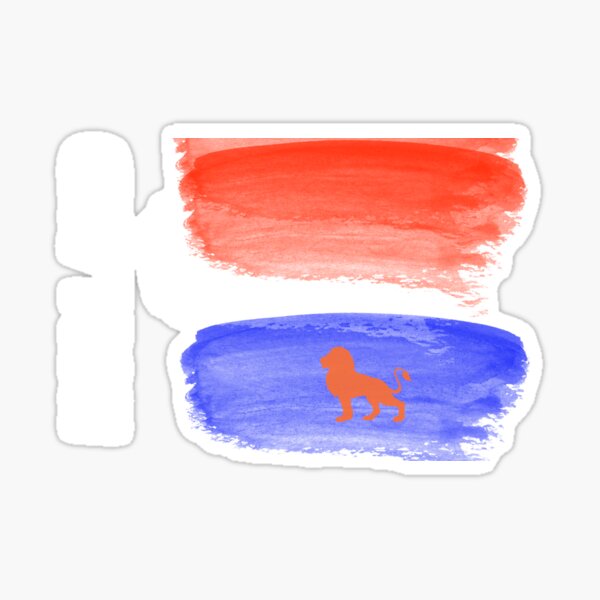 Holland, red, white and blue with the Dutch lion Sticker