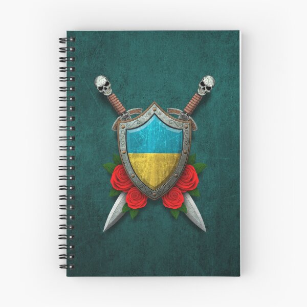 Item preview, Ukrainian Flag on a Worn Shield and Crossed Swords designed and sold by JeffBartels.