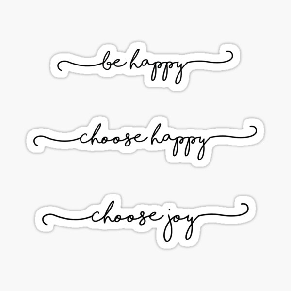 “Happy and Joy in Cursive " Sticker for Sale by katiesauter | Redbubble